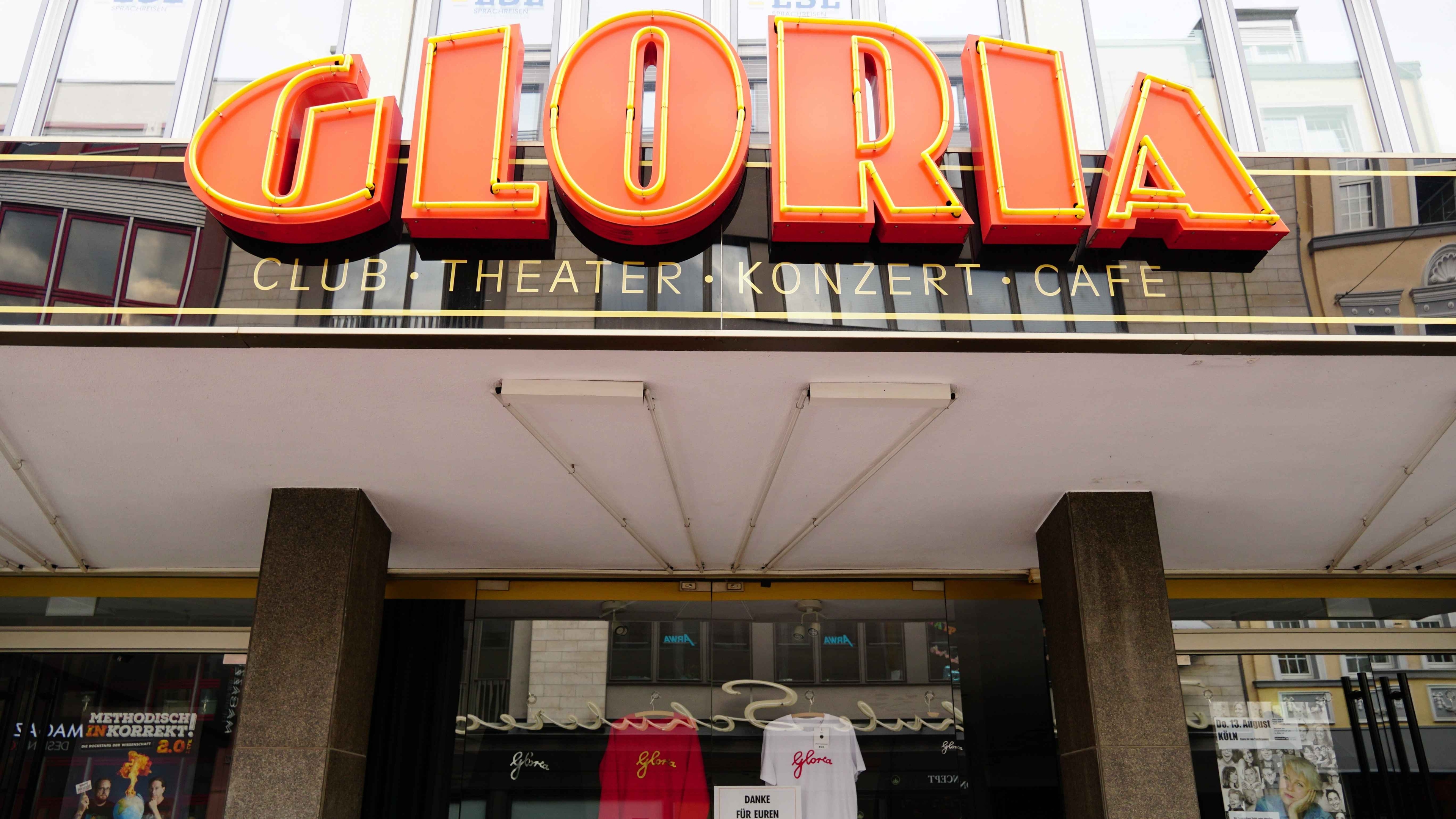 Prominent sign of the Gloria Theater, Prominent sign of the Gloria Theater in Aposteln Strasse in Cologne