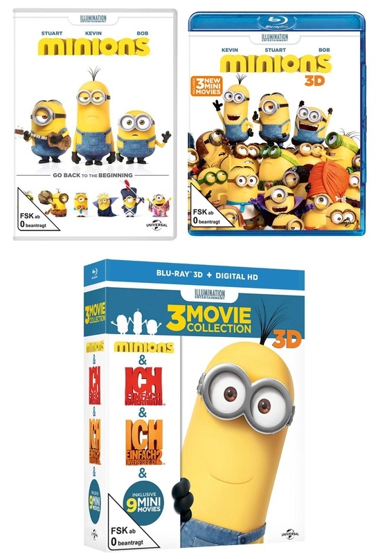 Die vorläufigen Cover von DVD, 3D-Blu-ray und 3-Movie-Collection