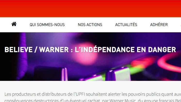 Französische Indies halten Warners Believe-Angebot für "besorgniserregend"