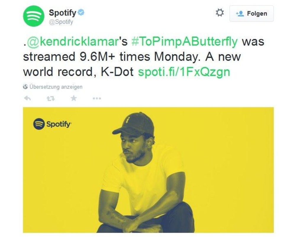 Neuer Rekord bei Spotify: Kendrick Lamar