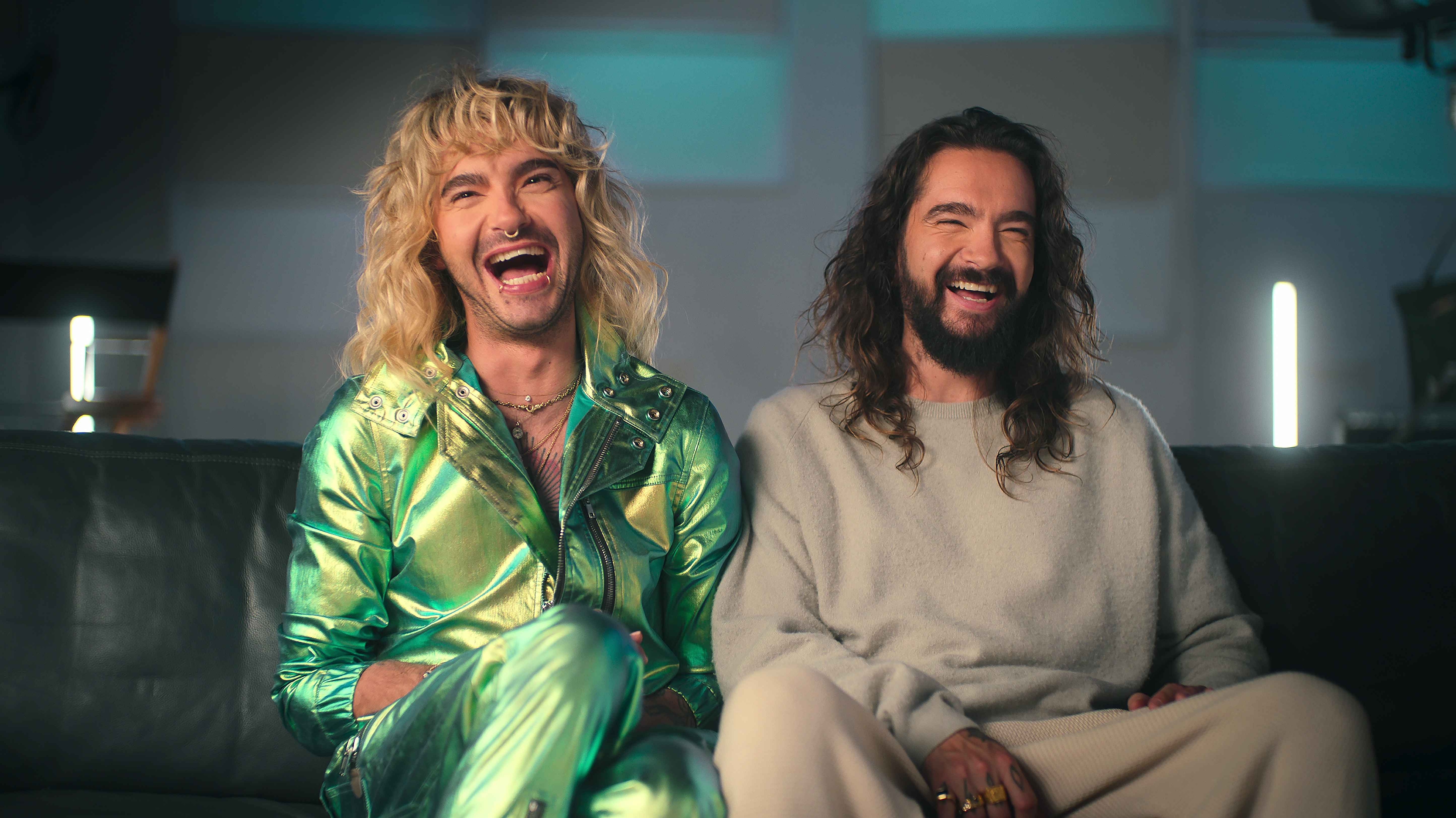 Tom and Bill Kaulitz on the set of Kaulitz & Kaulitz, Courtesy of Netflix 2024