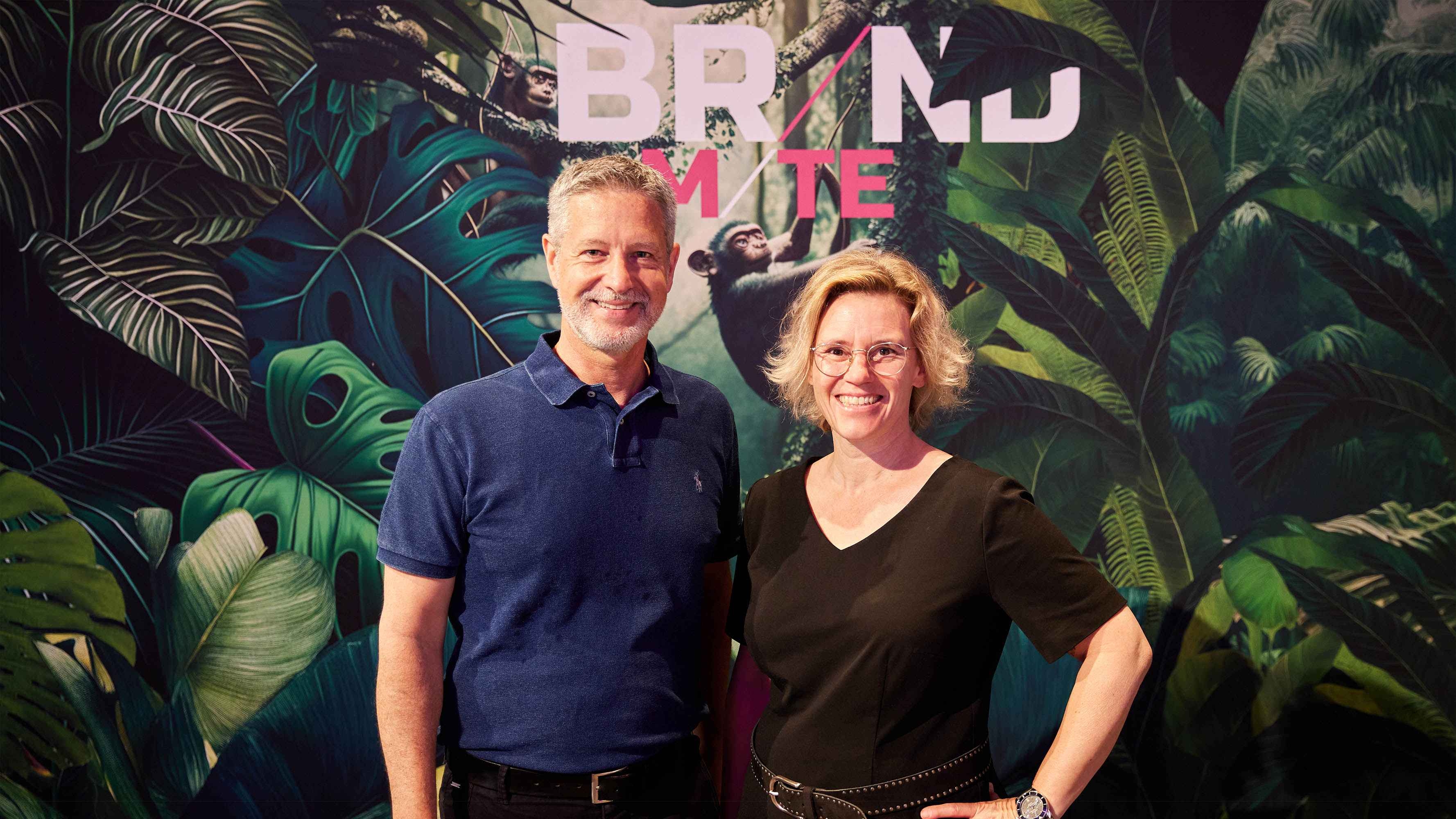 Christian Ulrich (Geschäftsführer der BRANDmate GmbH und Sprecher des Vorstands der Spielwarenmesse eG) und Eva Stemmer (Veranstalterin der BRANDmate und Geschäftsführerin der BRANDmate)