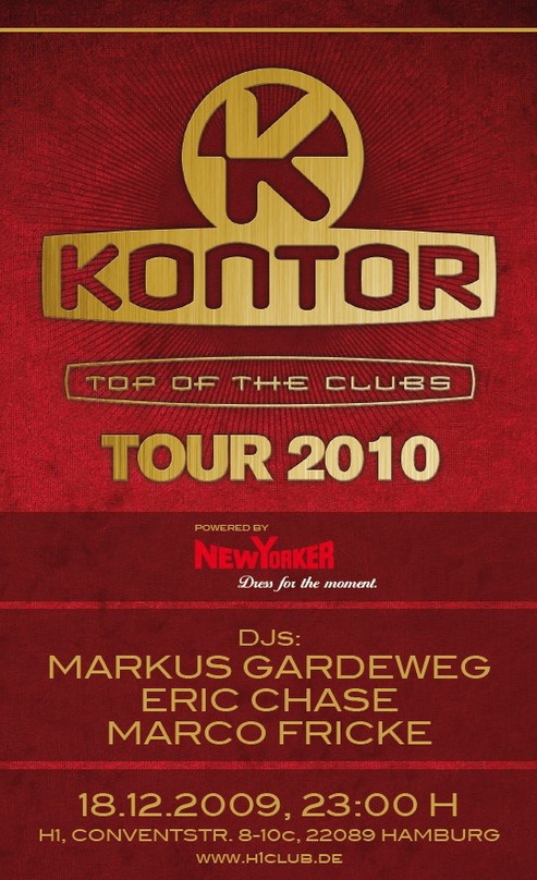 Gemeinsames Event von New Yorker und Kontor: die "Kontor Top Of The Clubs Tour"