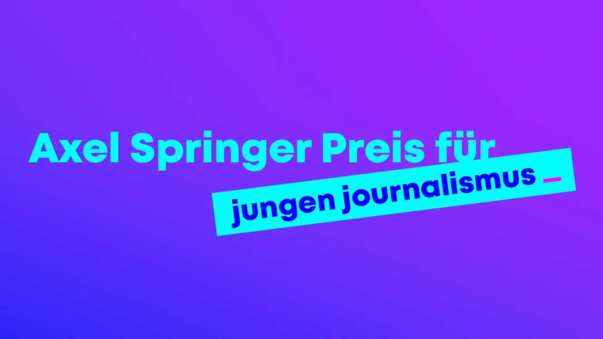 Der Axel Springer Preis wird von der Springer-Akademie an junge Journalisten in den Kategorien Print, Fernsehen, Hörfunk und Internet vergeben -