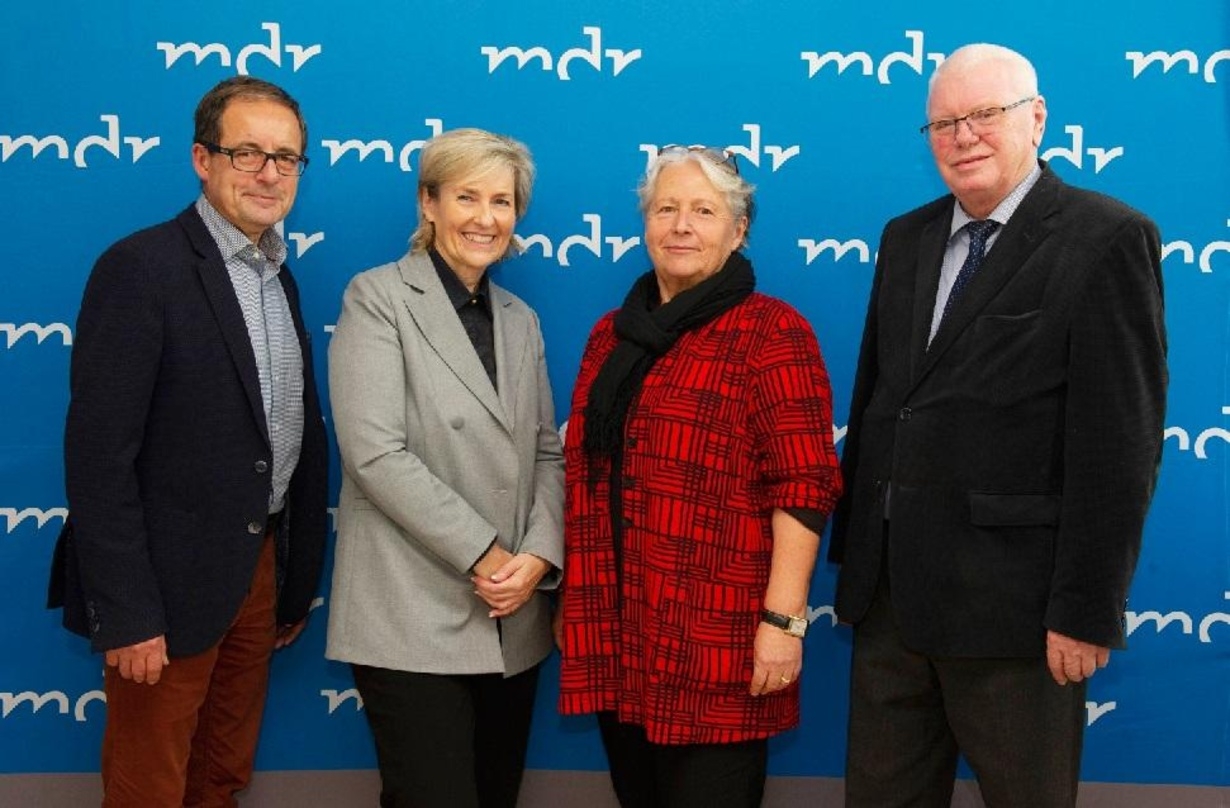 Intendantin Carola Wille mit den MDR-Rundfunkratvorsitzenden Steffen Flath, Gabriele Schade und Horst Saage