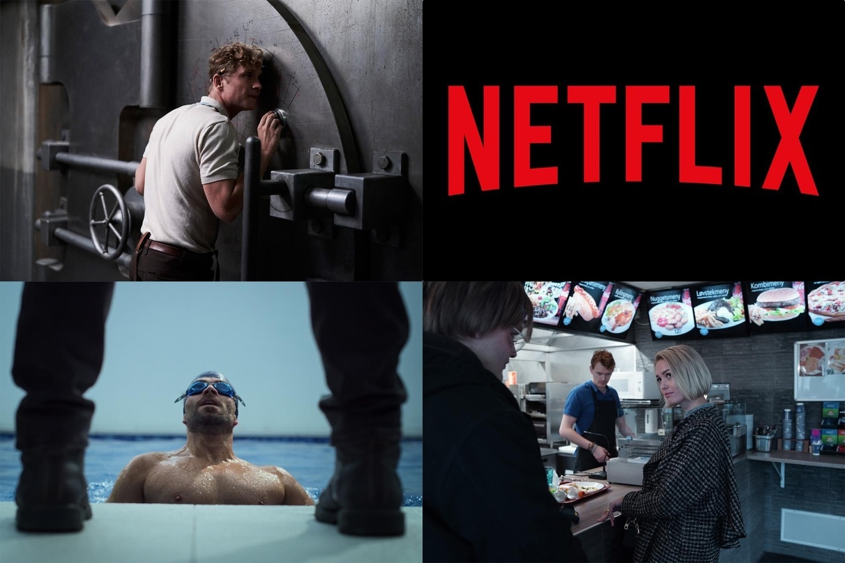 Erfolge auf Netflix: "Army of the Dead" (l.o.), "Wer hat Sara ermordet" (l.u.) und "Ragnarök" (r.u.)