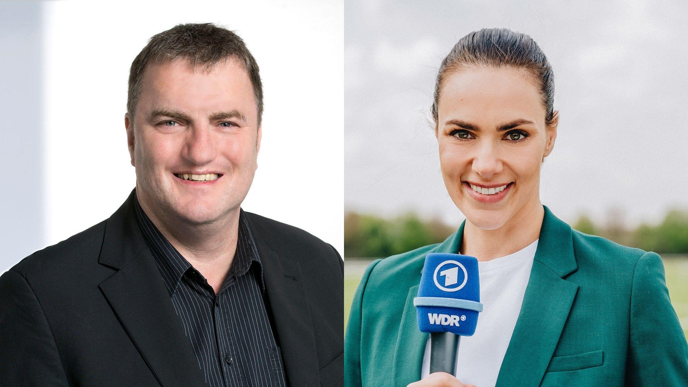 ARD-Sportkoordinator Axel Balkausky und Moderatorin Esther Sedlaczek –