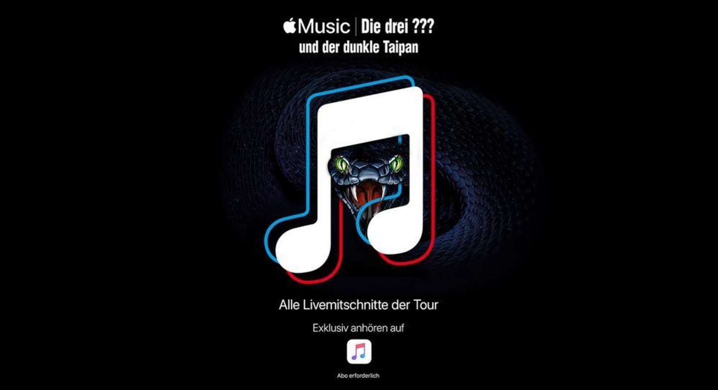 Bietet die Livemitschnitte von "Die drei Fragezeichen" exklusiv an: Apple Music