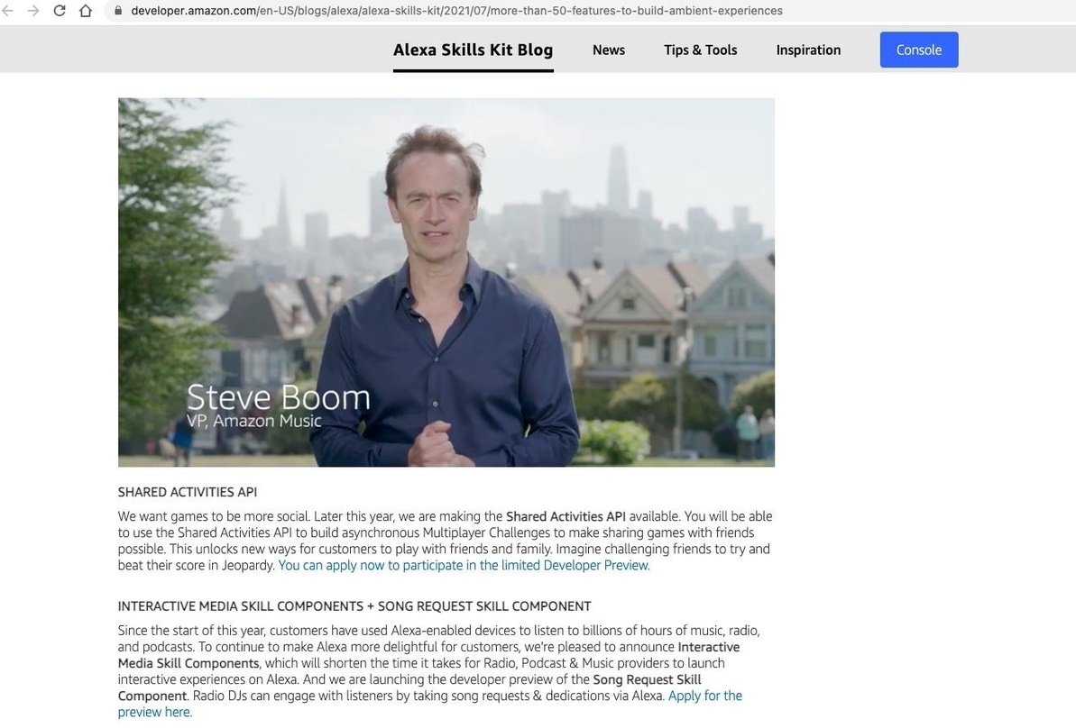 Sprach über die Neuerungen bei Alexa: Steve Boom