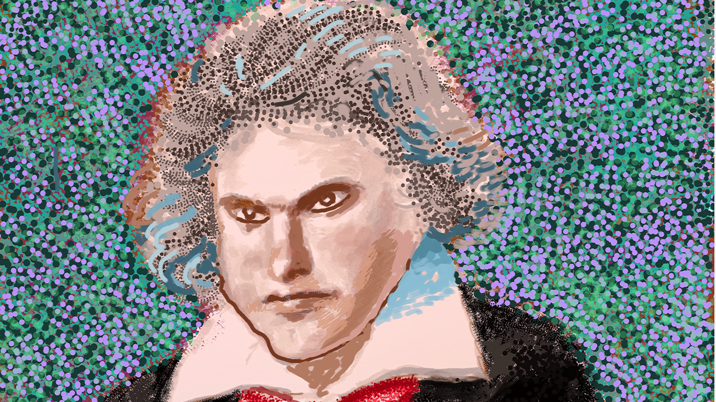 Zum 250-sten Geburtstag Beethovens kreierte David Hockney ein Poträt des Komponisten auf dem iPad –