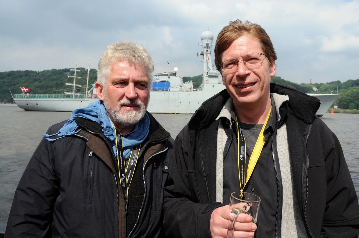 Gastgeber des Segeltörns: Detlef Ermacora (l.) und Thomas Moss (beide OK Media)