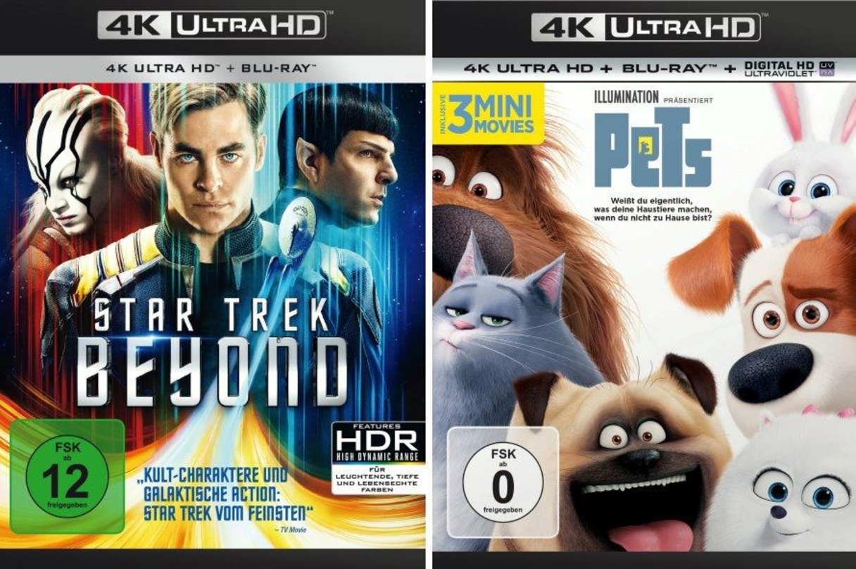 Zwei UHD-Neuheiten fürs diesjährige Weihnachtsgeschäft: "Star Trek Beyond" und "Pets"