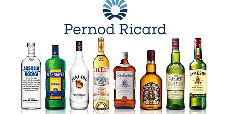 Pernod Ricard bietet ein breites Sortiment an Spirituosen.