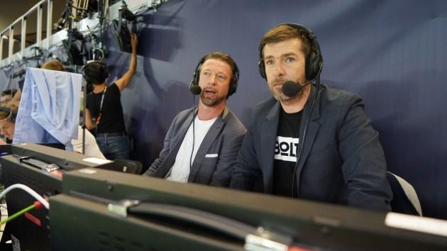 Marco Hagemann (r.) und Steffen Freund kommentieren die EM-Qualifikationsspiele bei RTL