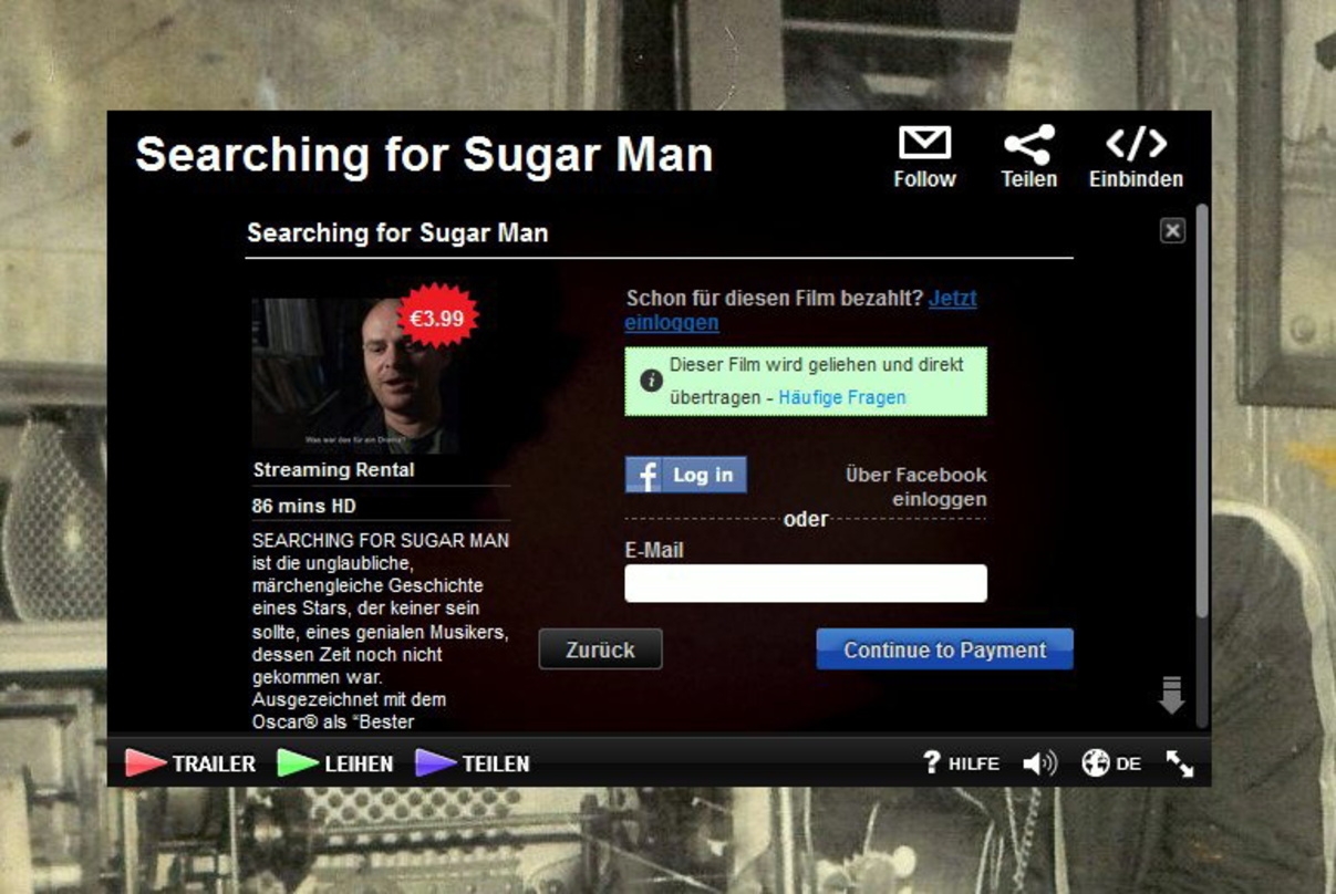 Kann direkt über die Homepage von Rapid Eye Movies abgerufen werden: "Searching for Sugar Man"