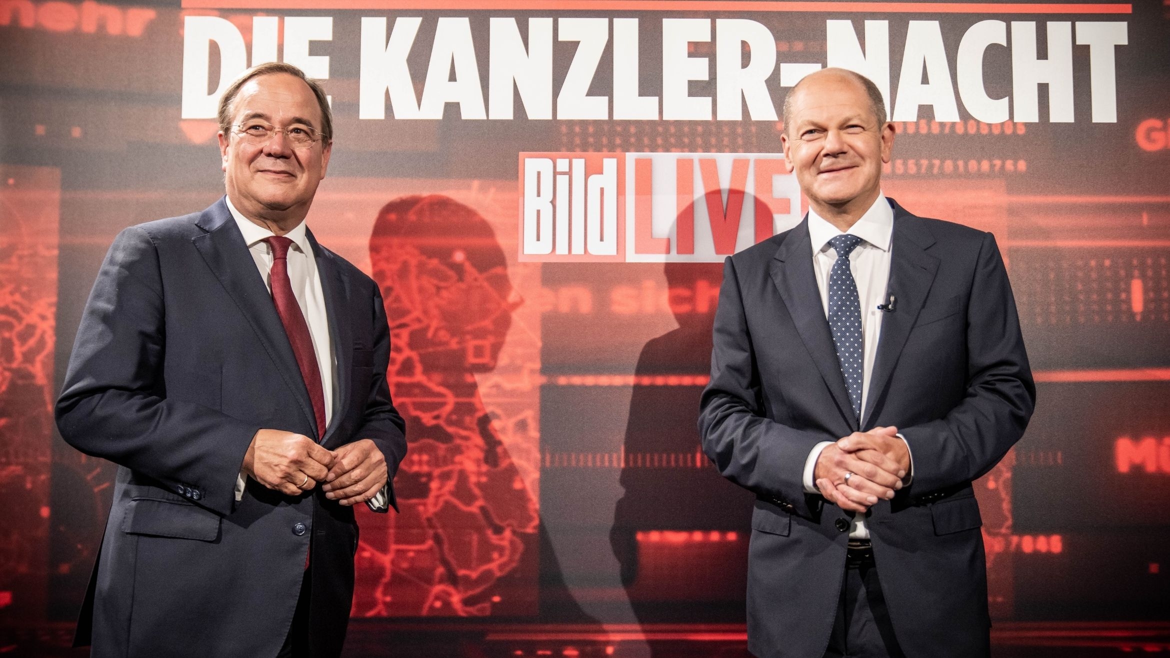 Die Kanzlerkandidaten von Union und SPD, Armin Laschet und Olaf Scholz, waren zum Start von Bild TV zu Gast –