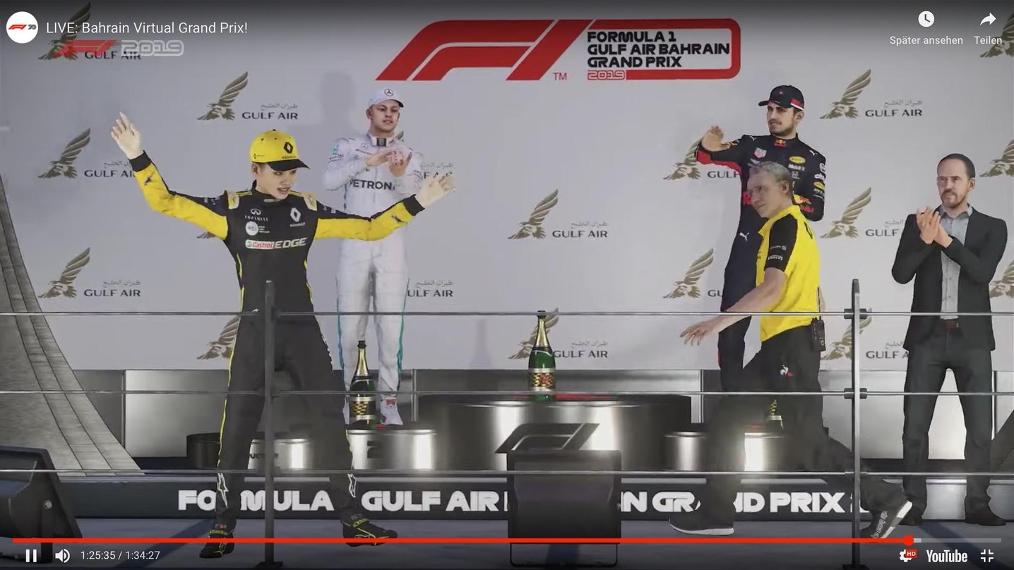 Der Formel-2-Fahrer Zhou Guanyu gewann die virtuelle Ausgabe des Bahrein-Rennens vom Wochenende 