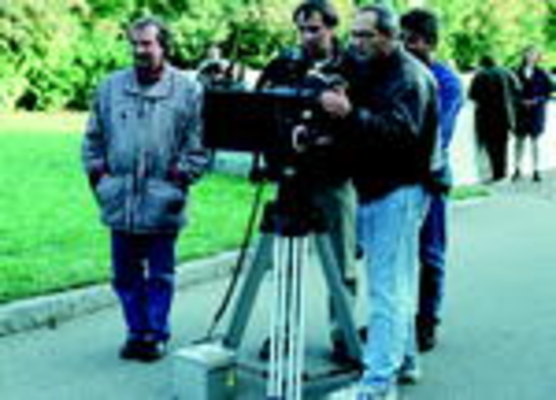 Michael Hild (l.) und Dominik Graf (2. v. r.) am Set von "Die Sieger" (1993/94)