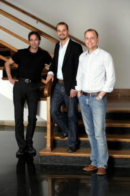 Die Gründer von Liga_01 (v.l.): Justus Engel, Pablo Bach, Sebastian Faber
