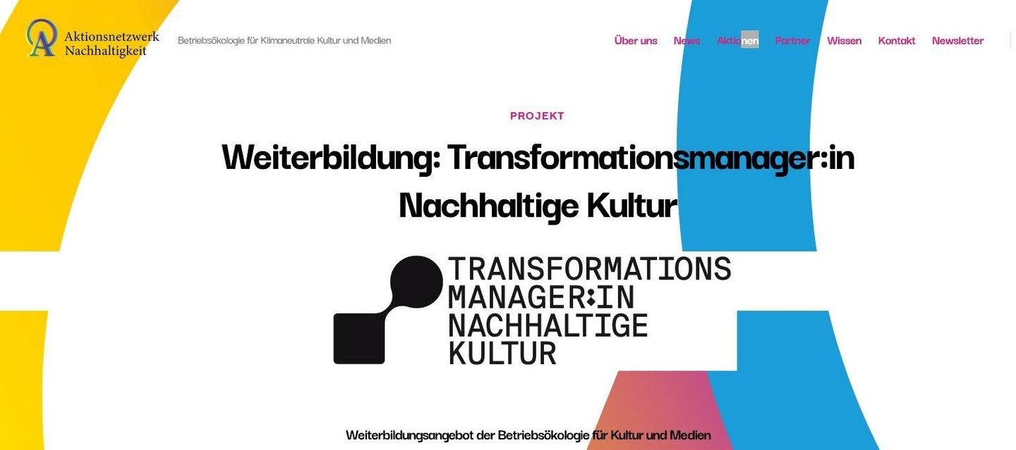 Bringt mehr Betriebsökologie für Kultur und Medien: die Weiterbildung zum "Transformationsmanager:in Nachhaltige Kultur" 