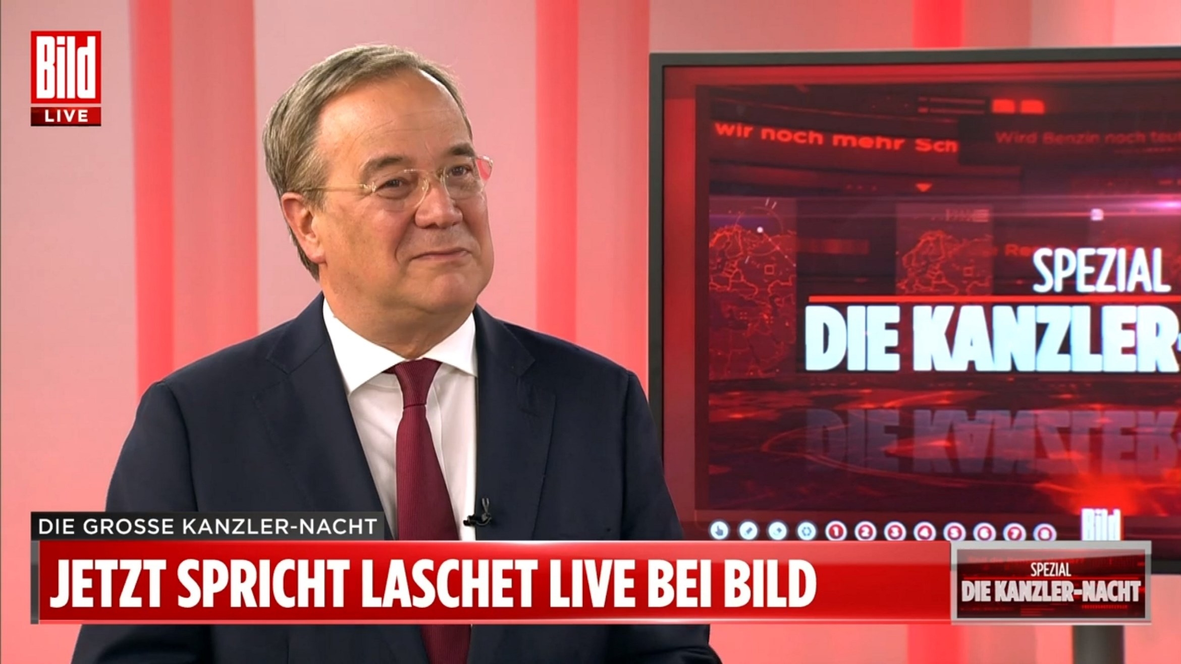 Armin Laschet im Interview beim Bild-TV-Sender