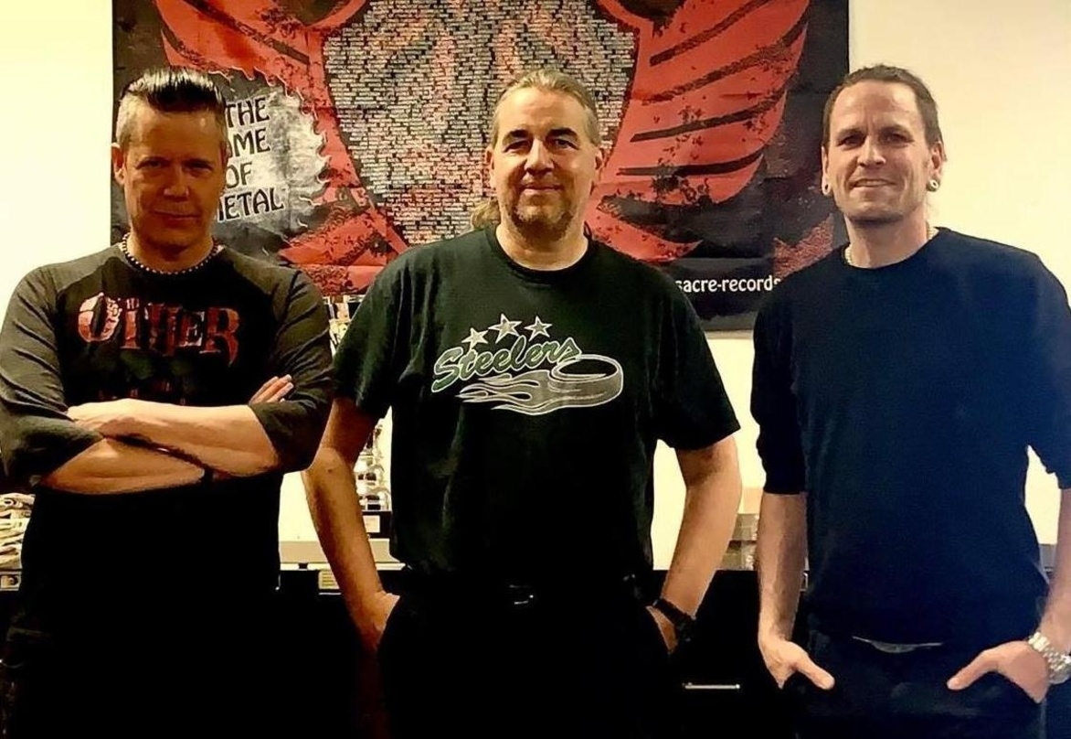 Neue Partner (von links nach rechts):Rod Usher (Fiend Force Records), Thomas Hertler (Massacre Records), Flo V Schwarz (Hamburg Records)