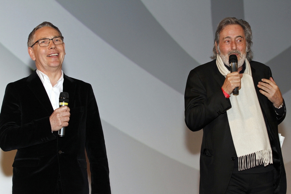 Warner-Chef Willi Geike und Helmut Dietl