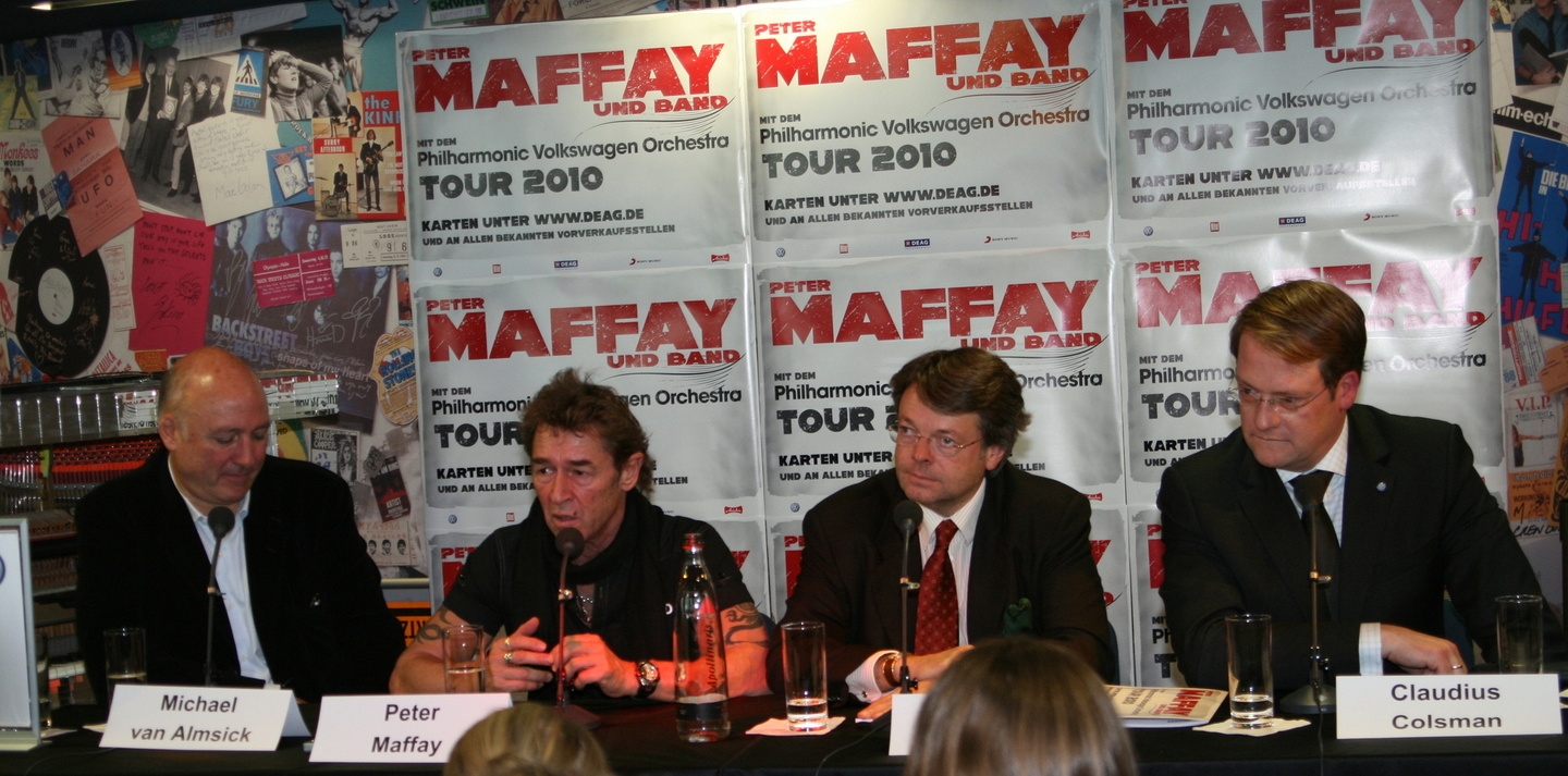 Gaben einen Ausblick auf die Tour in einem Jahr (v.l.n.r.): Michael van Almsick, Peter Maffay, Peter Schwenkow und Claudius Colsman