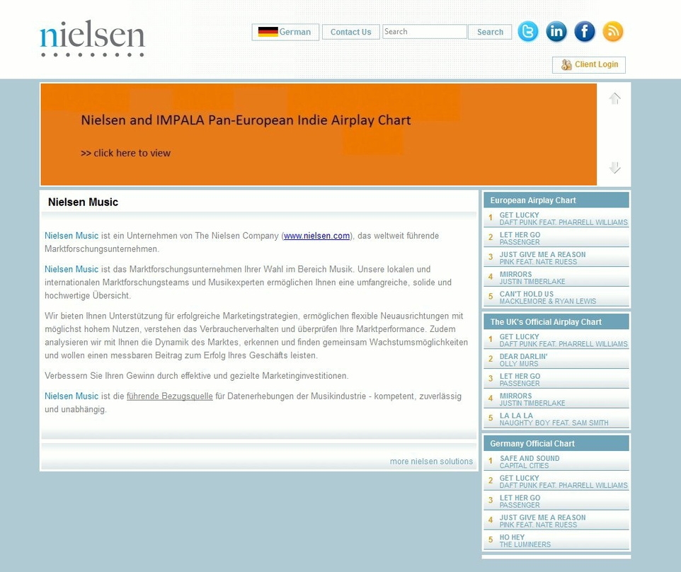 Stellt das europäische Radio-Monitoring ein: Nielsen Music