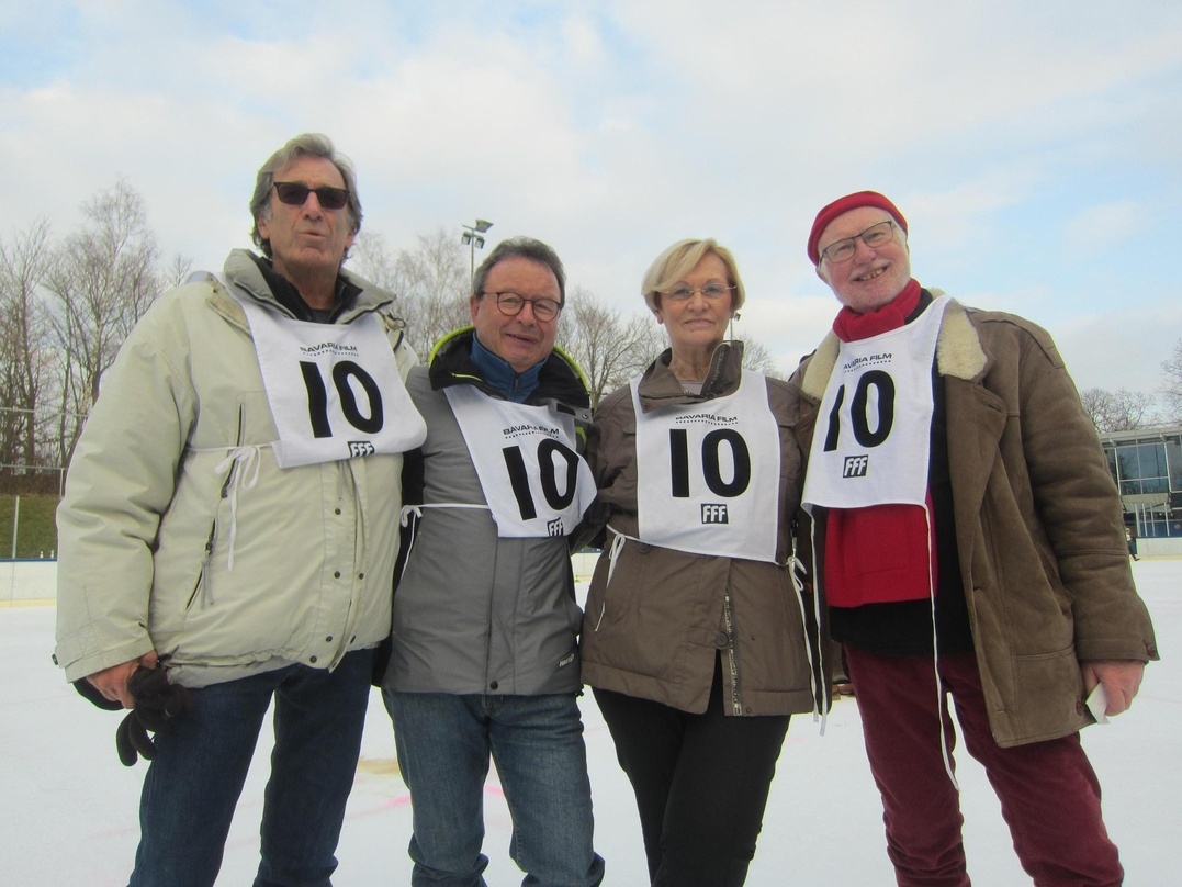 Das siegreiche Team bei "Film auf Eis" (v.l.n.r.): Eric Moss, Klaus Schaefer, Margit Preiss und Lothar Just