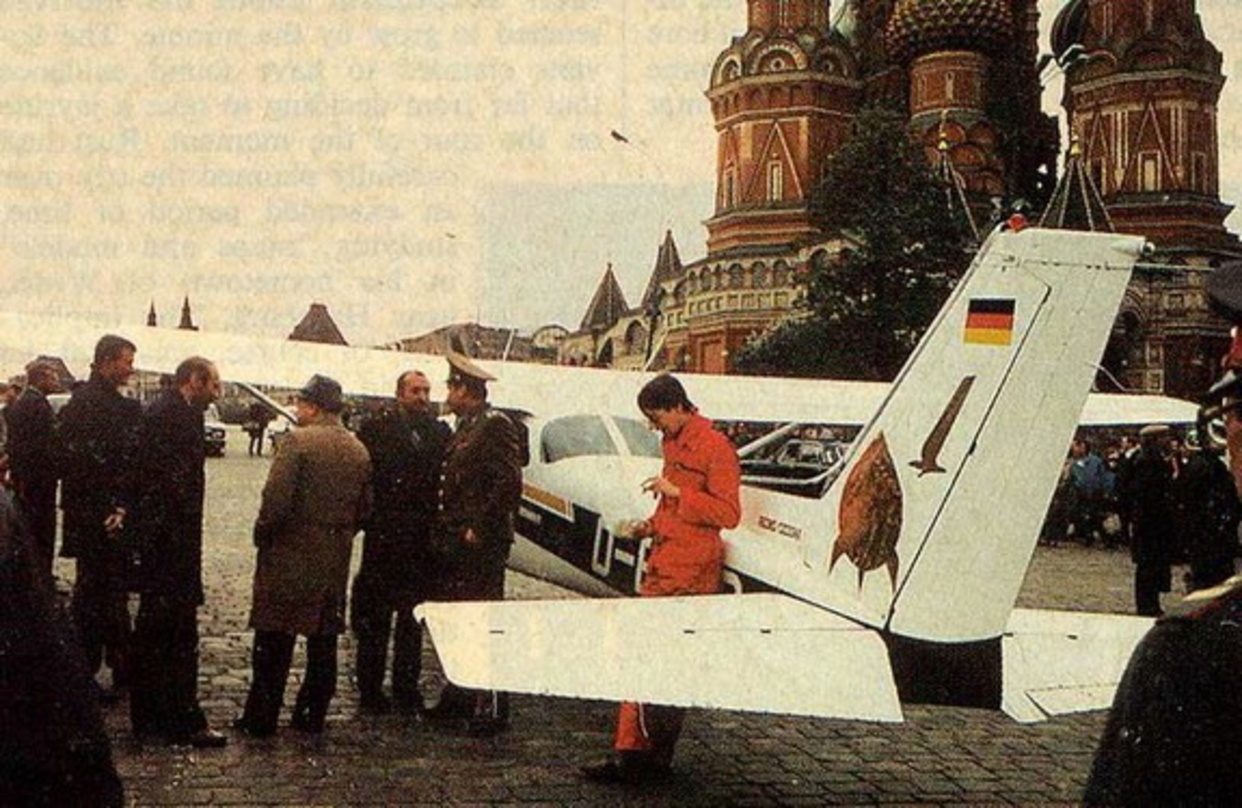 Mathias Rust, 1987, nach seinem Aufsehen erregenden Flug