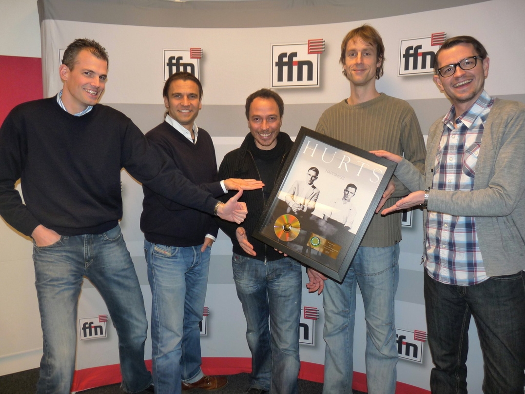 Gruppenbild mit Platin (v.l.n.r.): Niklas Gruse, Maik Pagels, Thomas Kühne, Matthias Koch und Nico Gössel