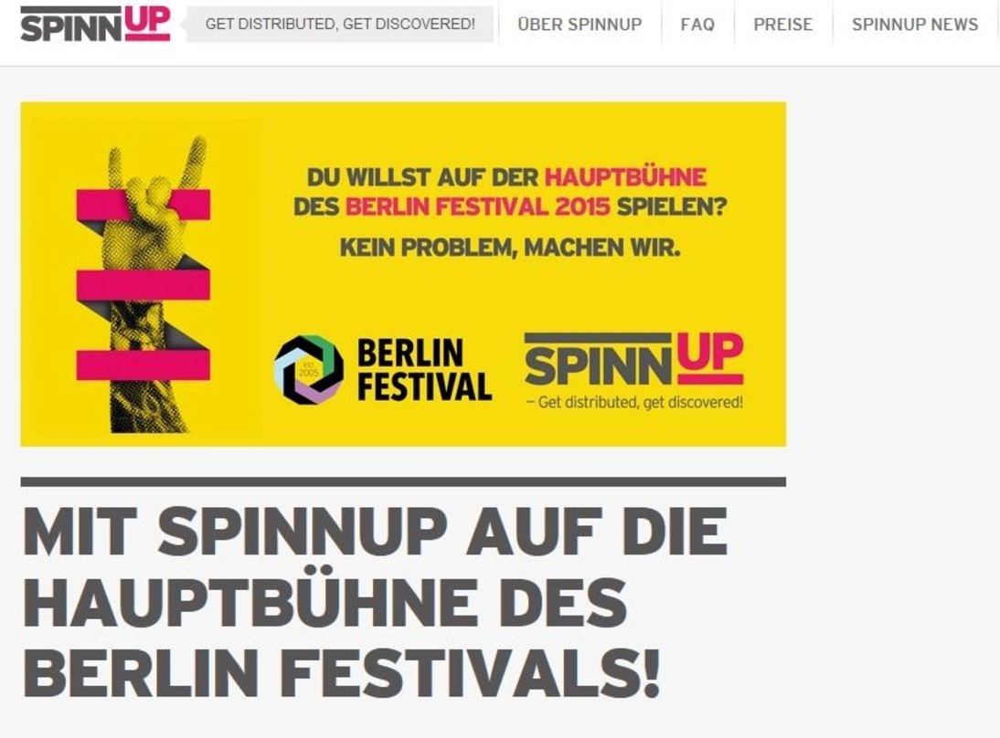 Vergibt einen Auftritt beim Berlin Festival: Spinnup