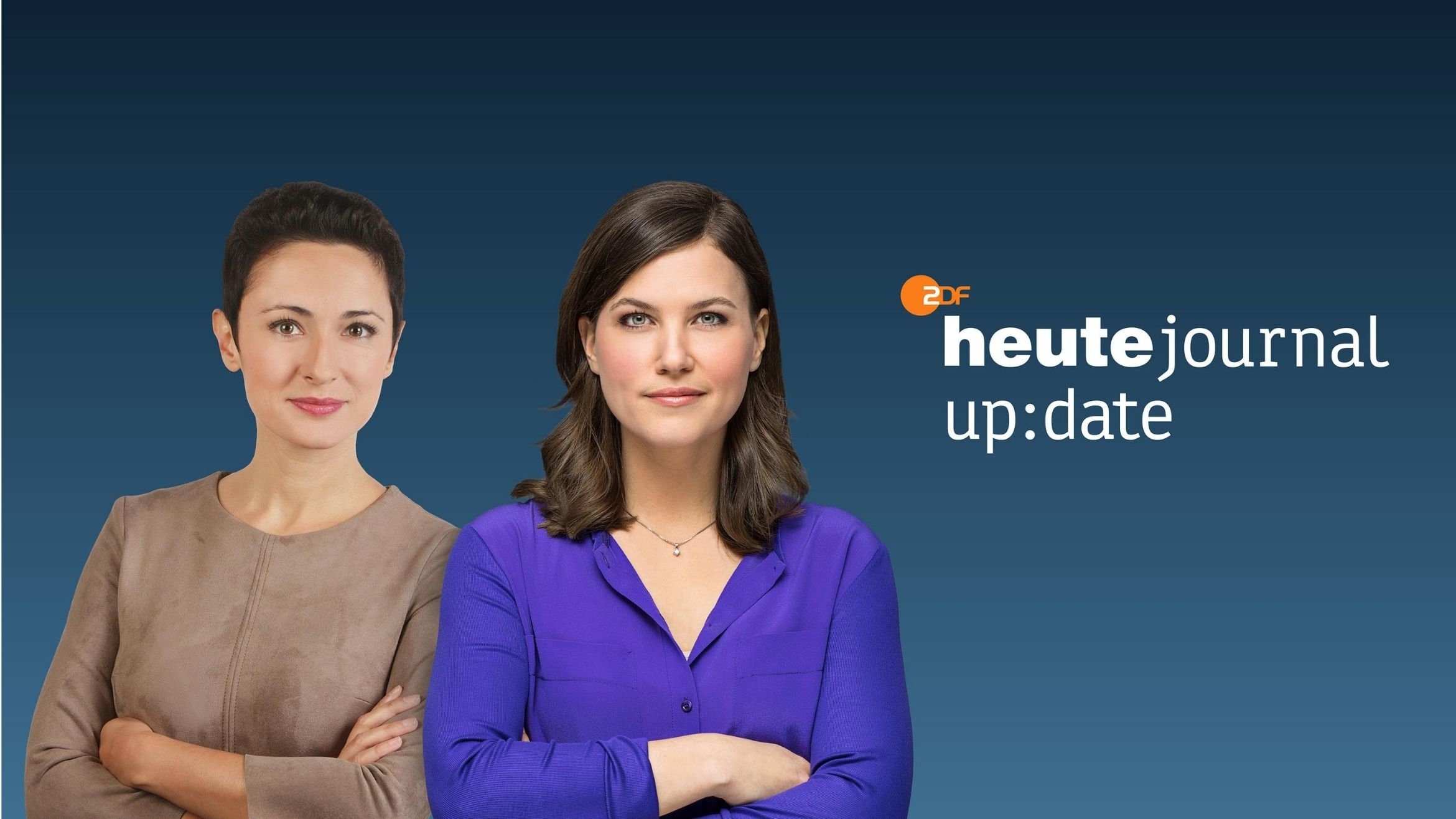 Nazan Gökdemir (l.) und Hanna Zimmermann moderieren neben Wulf Schmiese das "Heute Journal Update" –