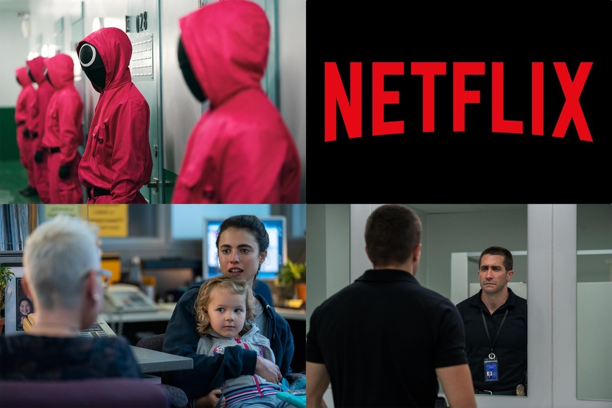 Netflix-Erfolge: "Squid Game" (l.o.), "Maid" (l.u.) und "The Guilty" (r.u.)