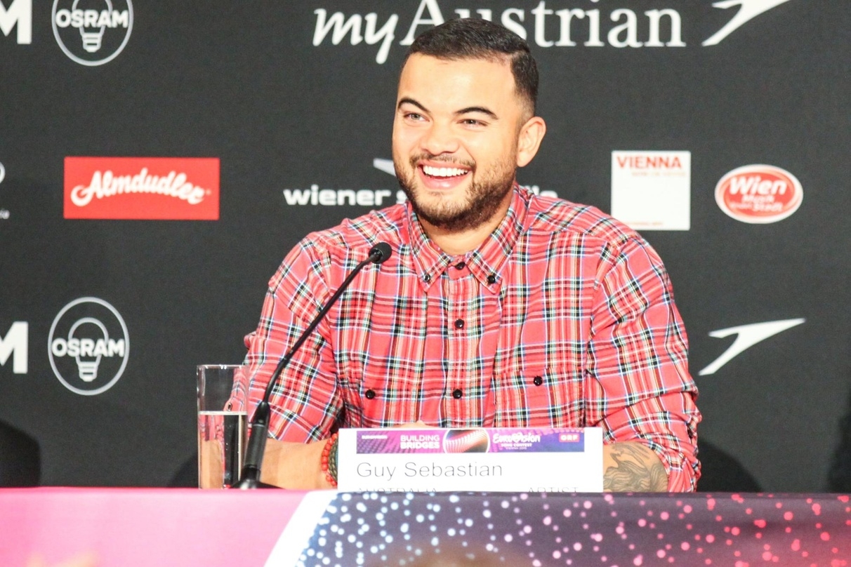 Hat laut MusicDNA die Nase nach Airplay-Einsätzen vorn: Der australische Kandidat Guy Sebastian, hier bei einer der Pressekonferenzen im Umfeld des Eurovision Song Contest