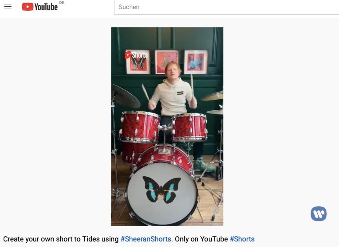 Bewirbt sein kommendes Album via YouTube Shorts mit 14 kurzen Videoclips: der Warner-Music-Künstler Ed Sheeran