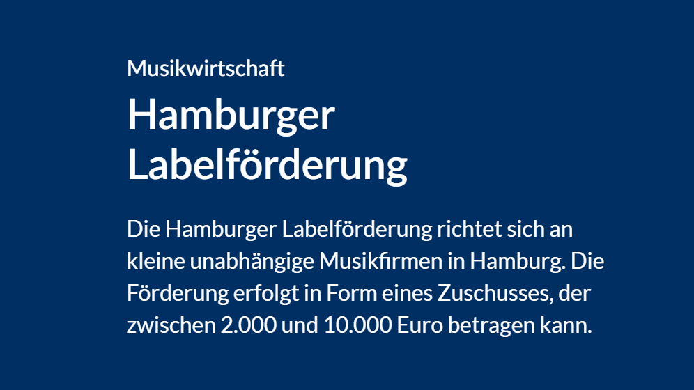 Hamburger Labelförderung im neuen Gewand