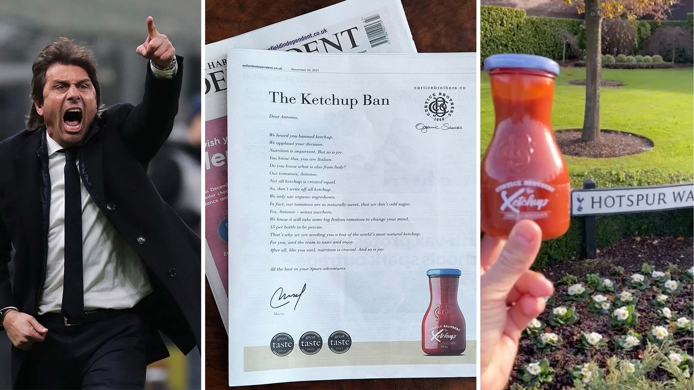 Antonio Conte wettert ob der schlechten Verfassung seiner Spieler, Curtice Brothers schickt daraufhin einen offenen Brief und ein Paket mit Ketchup –