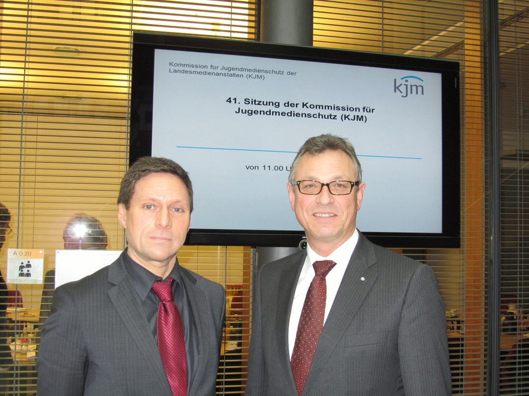 Der neue KJM-Vorsitzende Siegfried Schneider (r.) und sein Stellvertreter Andreas Fischer