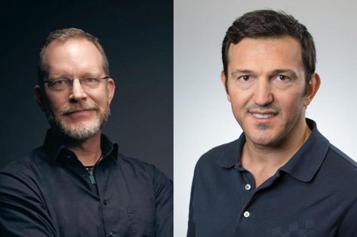 devcom-Geschäftsführer Stephan Reichart und Avni Yerli, Managing Director Crytek