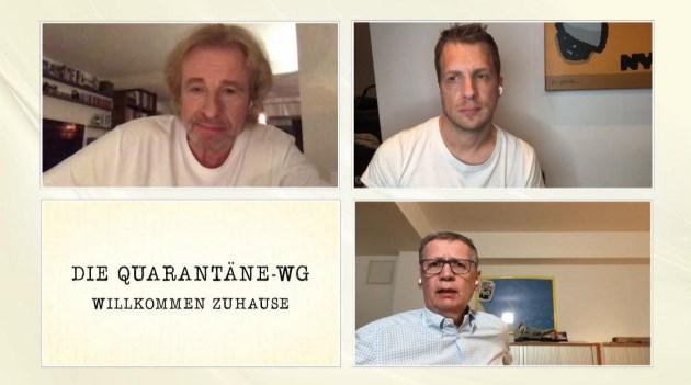 "Die Quarantäne-WG" von RTL mit Thomas Gottschalk (o.l.), Oliver Pocher (o.r.) und Günther Jauch (u.r.)