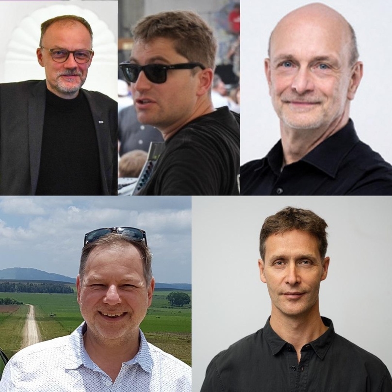 Bilden den neuen VPLT-Vorstand (oben, von links) Helge Leinemann, Markus Endl und Hans-Wilhelm sowie (unten) Falco Zanini und Christian Sommer