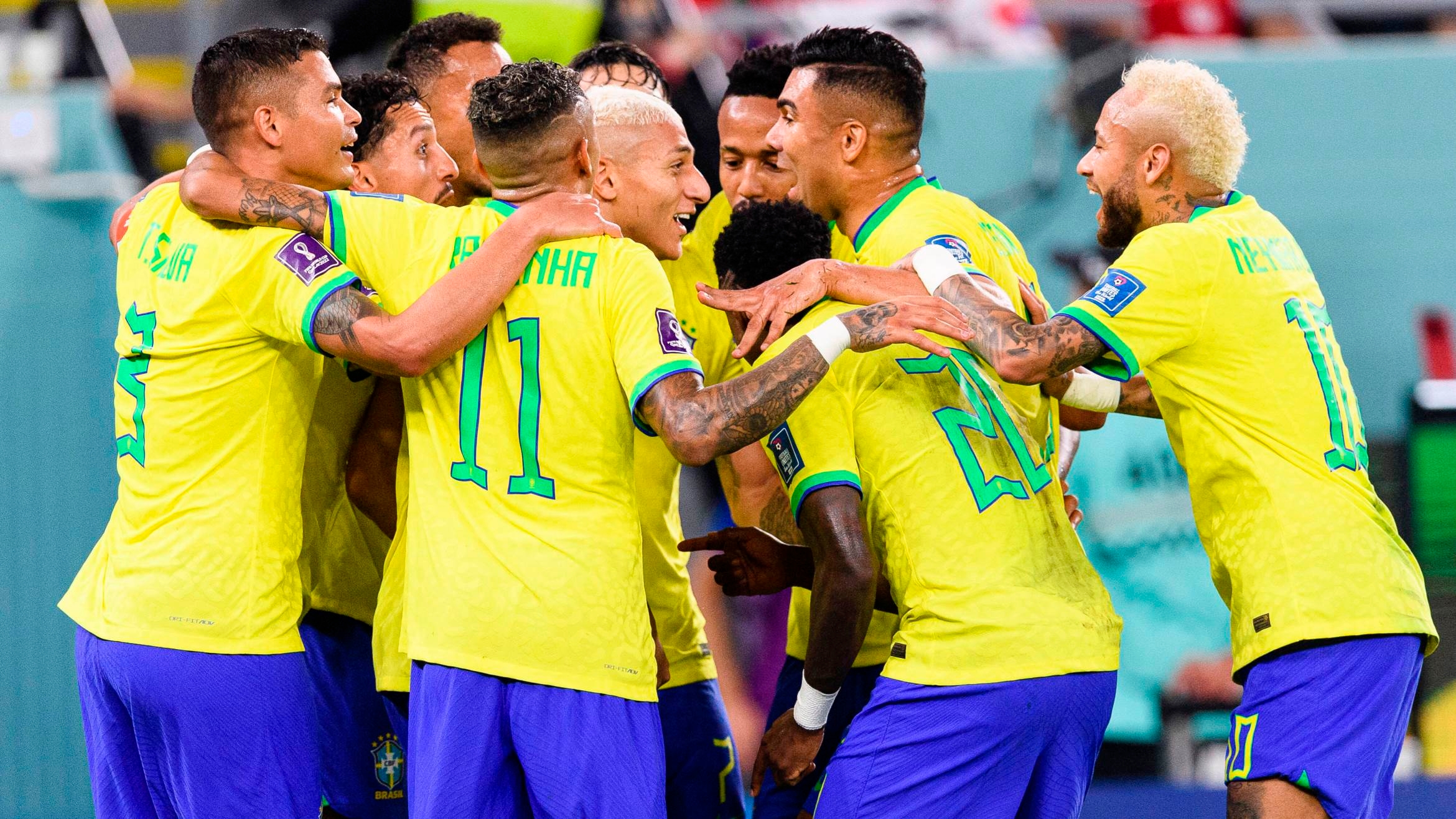Brasilianische Spieler beim 4:1-Sieg gegen Südkorea - 