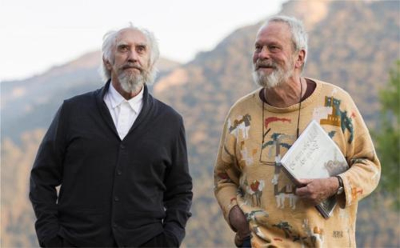 Regisseur Terry Gilliam (r.) mit Don-Quixote-Darsteller Jonathan Pryce