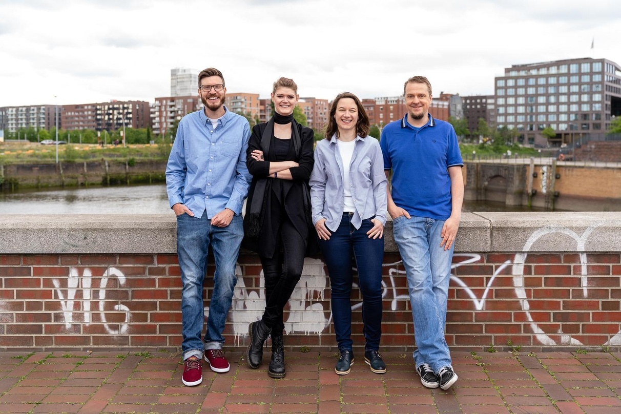  Das gamecity:Hamburg-Team (v.l.n.r.): Dennis Schoubye, Annika Heilmann, Anna Jäger und René Leck