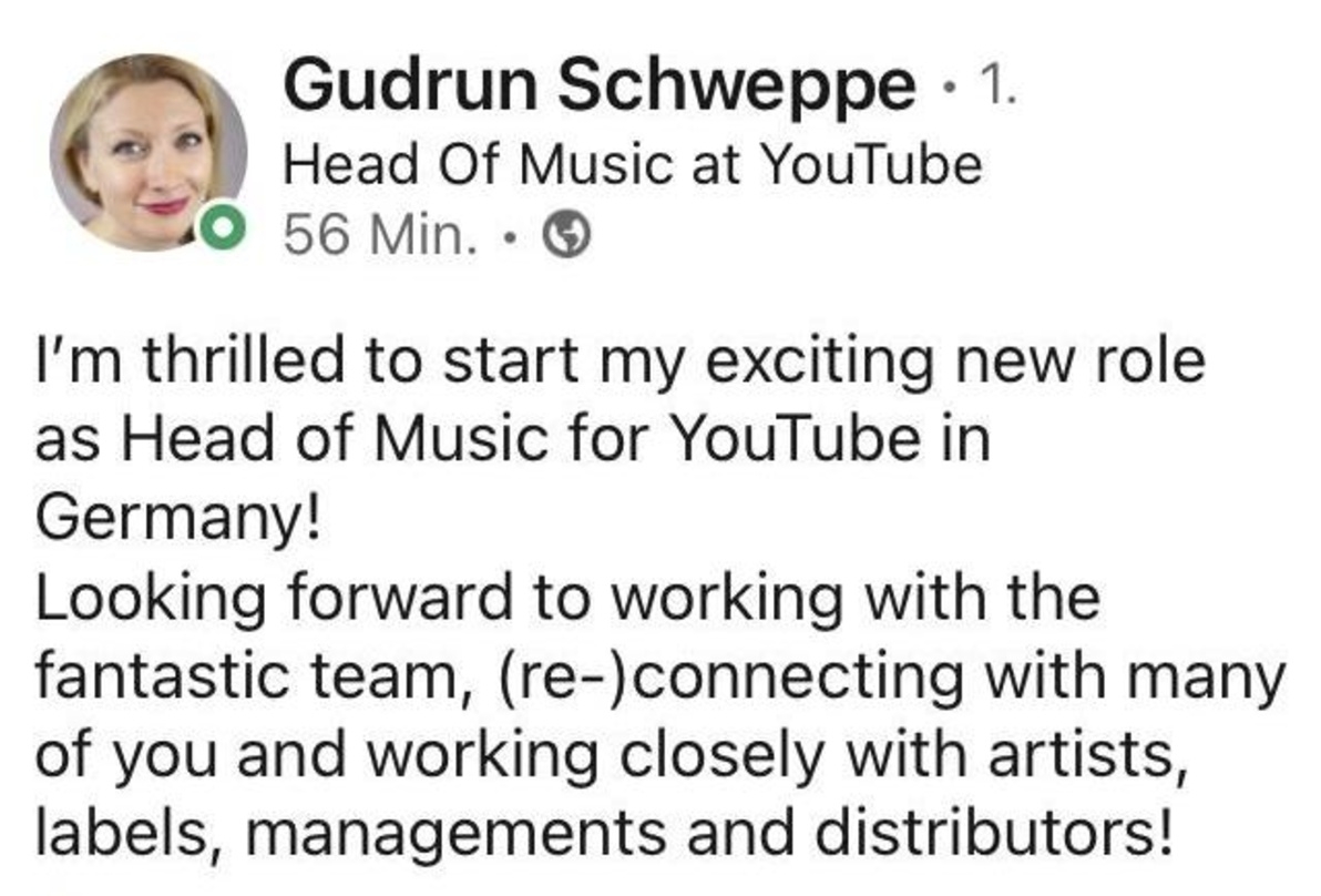 Übernimmt die neu geschaffene Stelle als Head of Music Germany: Gudrun Schweppe