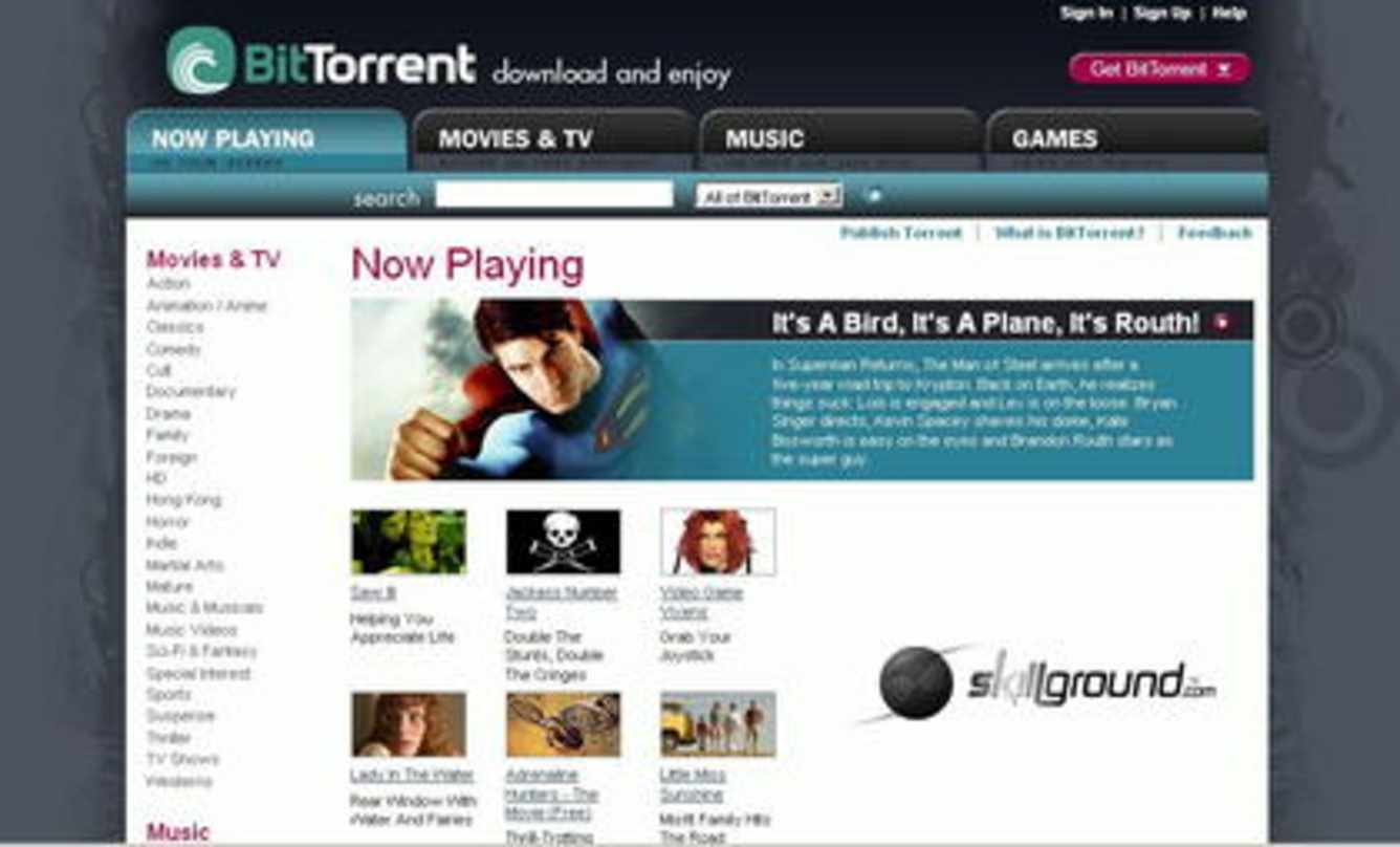 Seit dieser Woche online: Die neu gestaltete BitTorrent-Seite