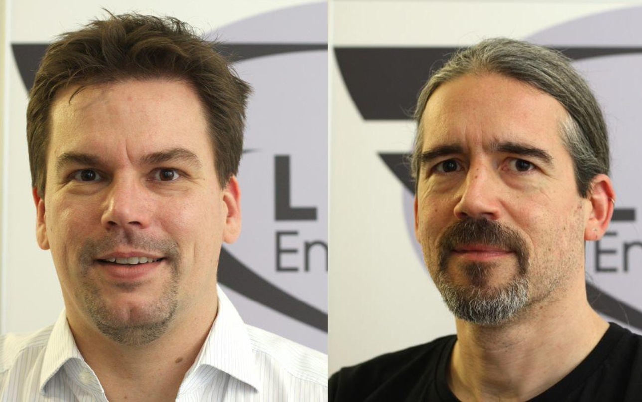 Stephan Winter und Alexander Frey (v.l.), Gründer von Limbic, holen sich Bandai Namco als Mehrheitsgesellschafter ins Haus