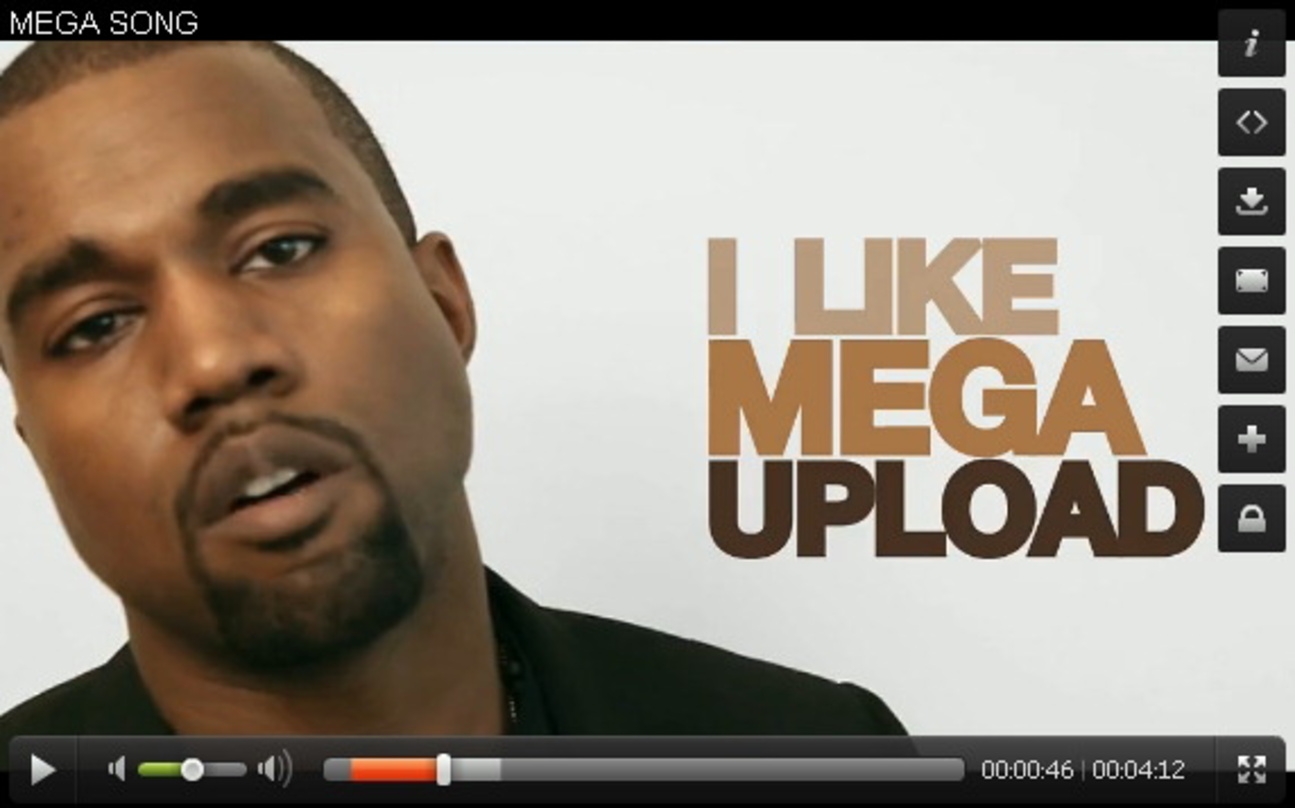 Einer der Musiker, die sich als MegaUpload-Fan bekannten: Kanye West (Bild: Screenshot Megavideo.com)